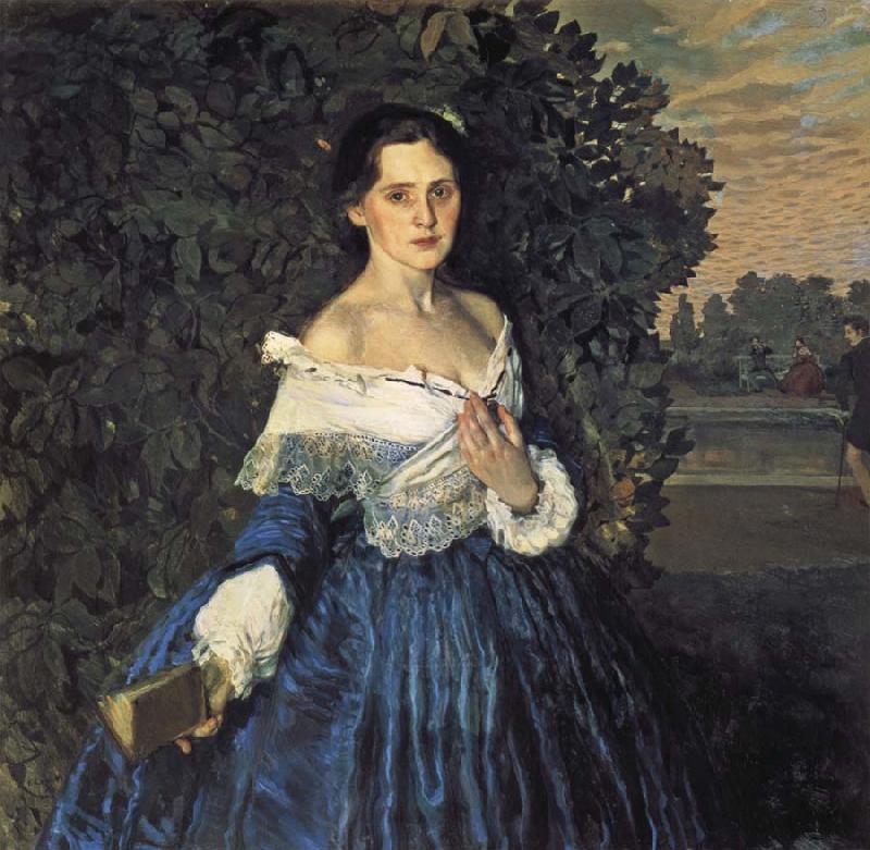 Konstantin Somov Lady in Blue Germany oil painting art